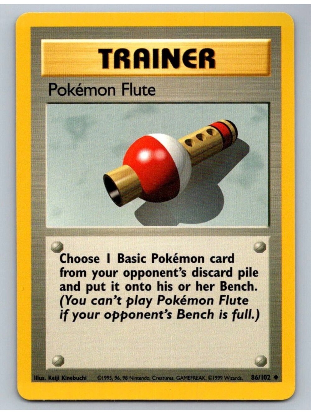 Pokémon Card Flute Trainer #86/102 Ultra Rare Shadowless